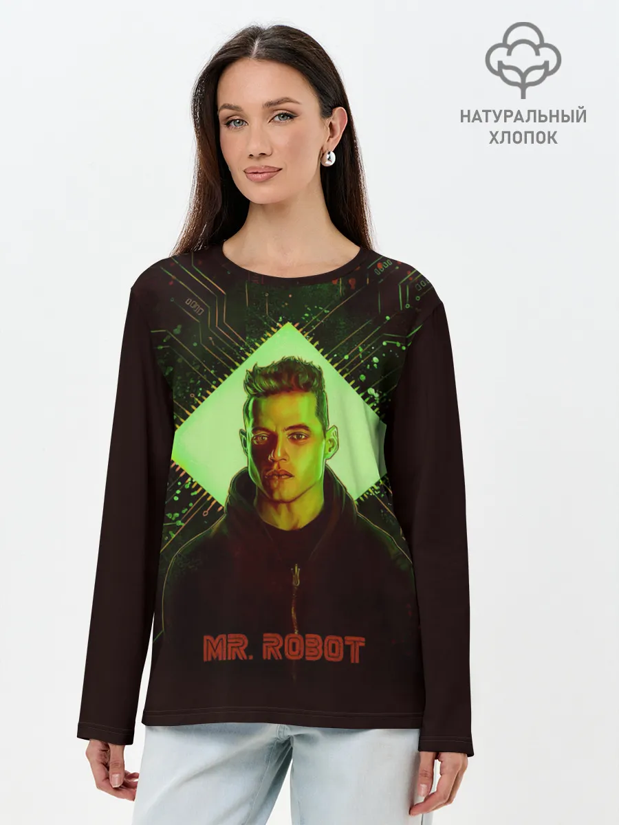 Лонгслив женский. Хлопок / Мистер Робот