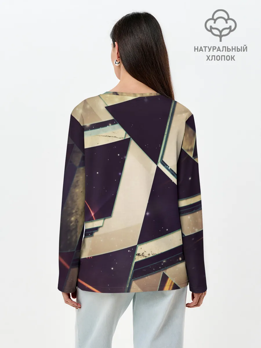 Лонгслив женский. Хлопок / АБСТРАКЦИЯ КОСМОС