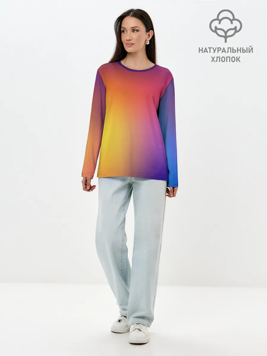 Лонгслив женский. Хлопок / Abstract gradient colors