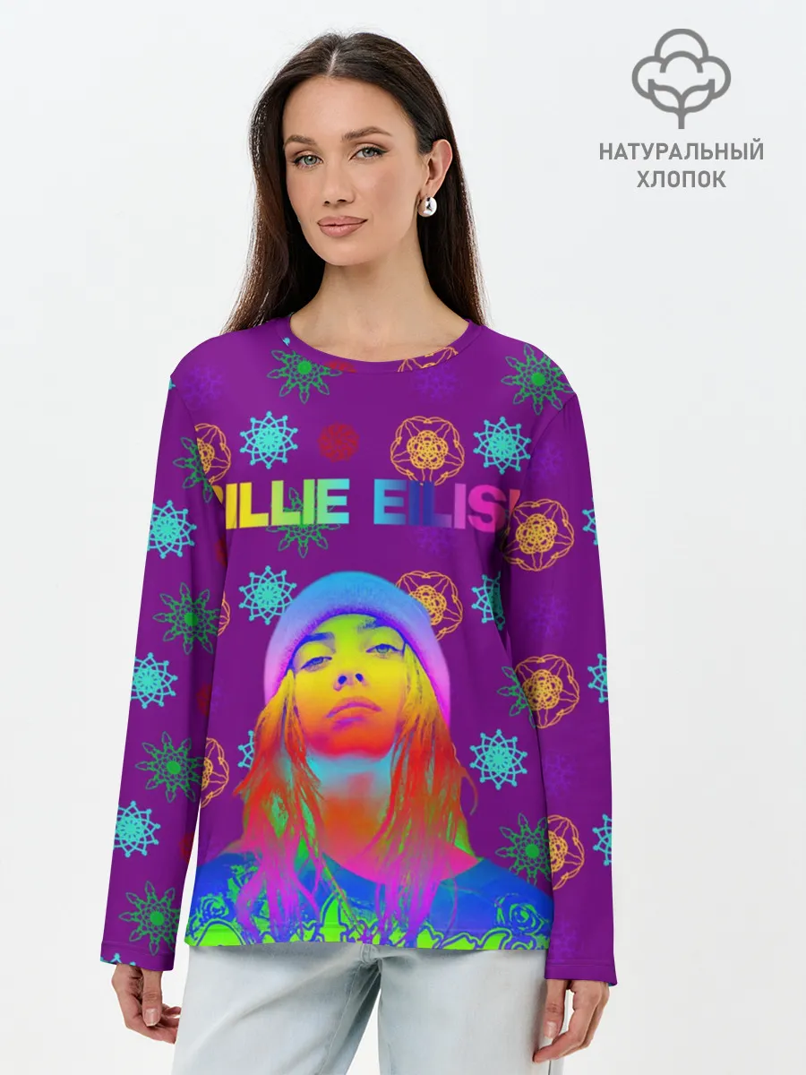Лонгслив женский. Хлопок / billie eilish
