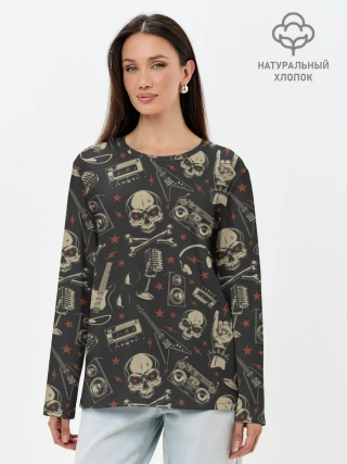 Лонгслив женский. Хлопок / ROCK MUSIC