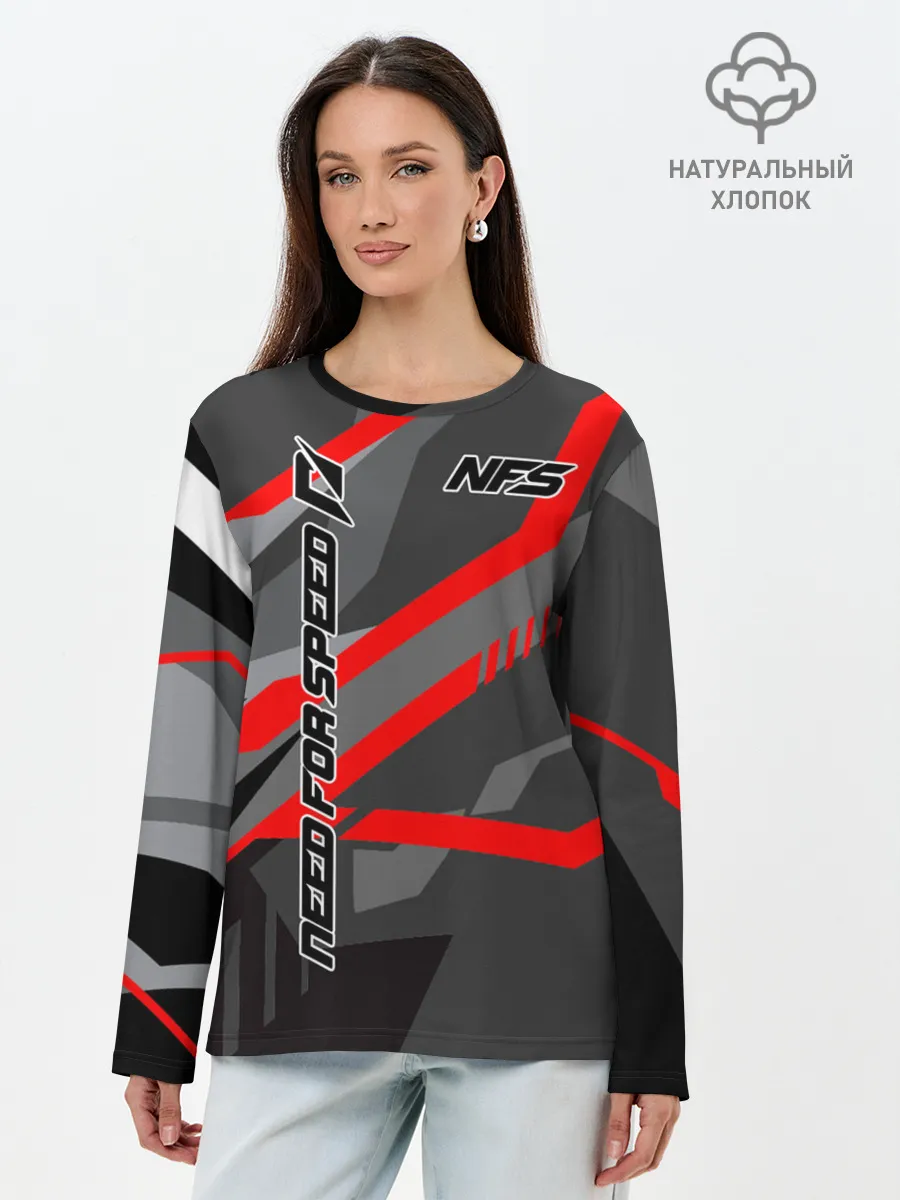 Лонгслив женский. Хлопок / Need for Speed