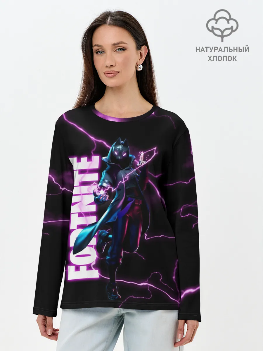 Лонгслив женский. Хлопок / ТАНУКИ FORTNITE