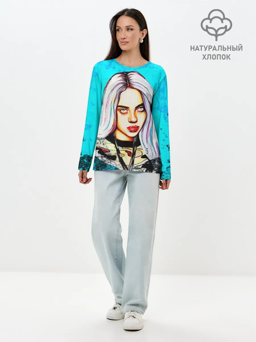 Лонгслив женский. Хлопок / Billie Eilish