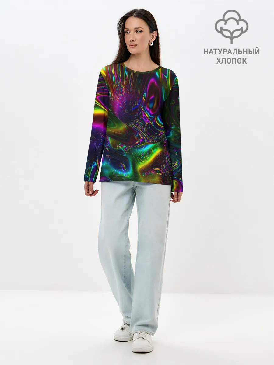 Лонгслив женский. Хлопок / АБСТРАКЦИЯ