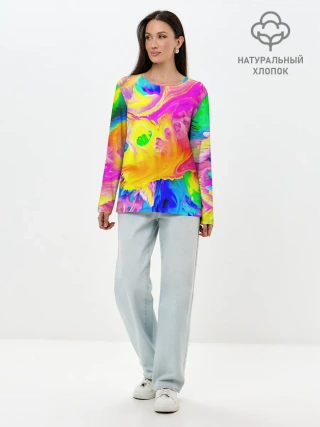 Лонгслив женский. Хлопок / КРАСКИ