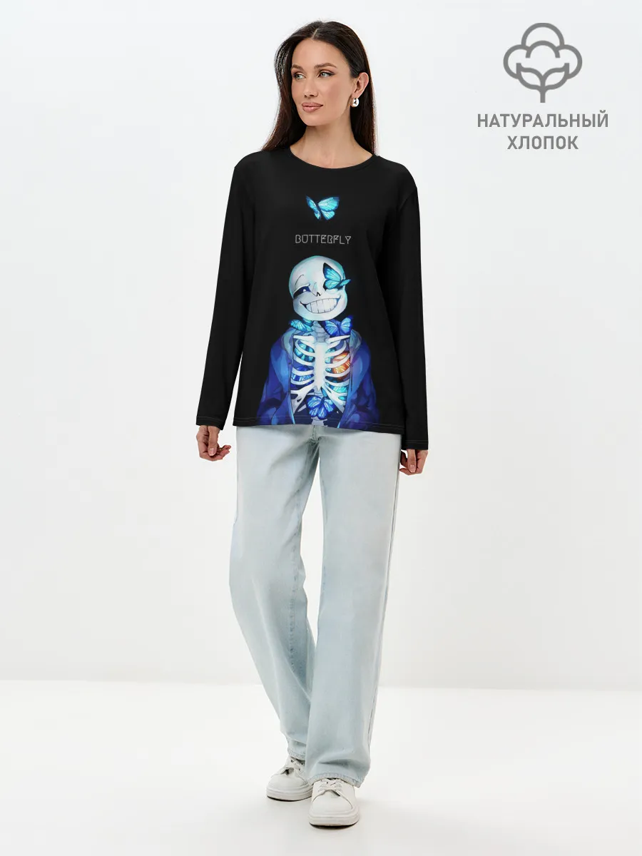 Лонгслив женский. Хлопок / Undertale