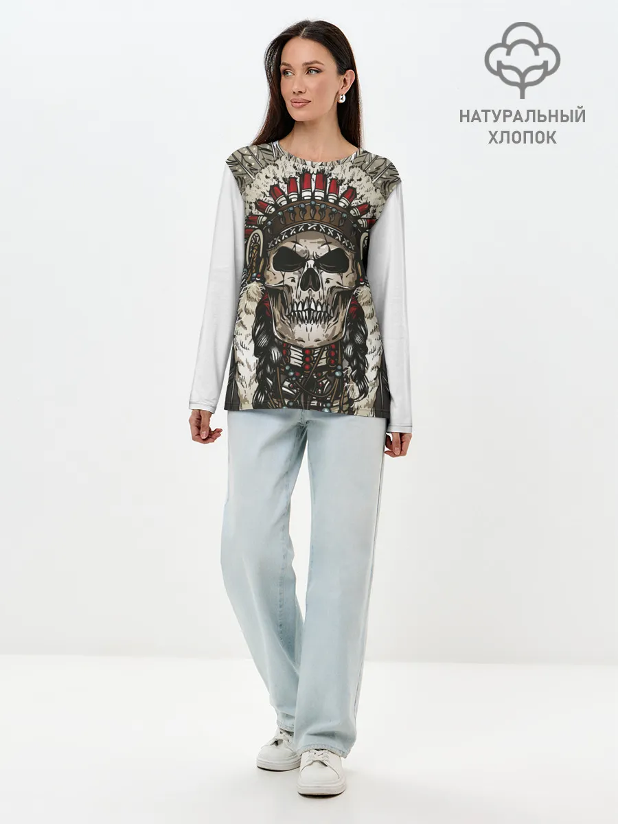 Лонгслив женский. Хлопок / Leader of indian skeletons
