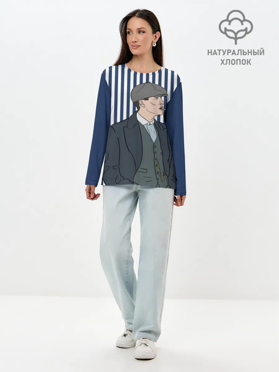 Лонгслив женский. Хлопок / Острые козырьки