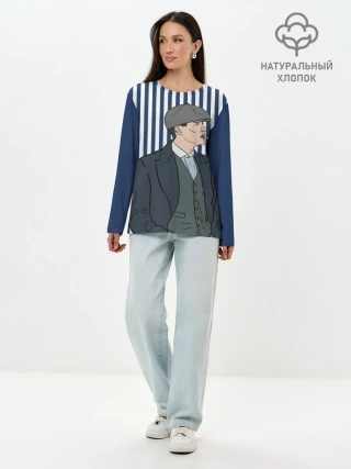 Лонгслив женский. Хлопок / Острые козырьки