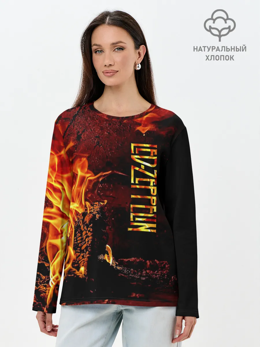 Лонгслив женский. Хлопок / Led Zeppelin