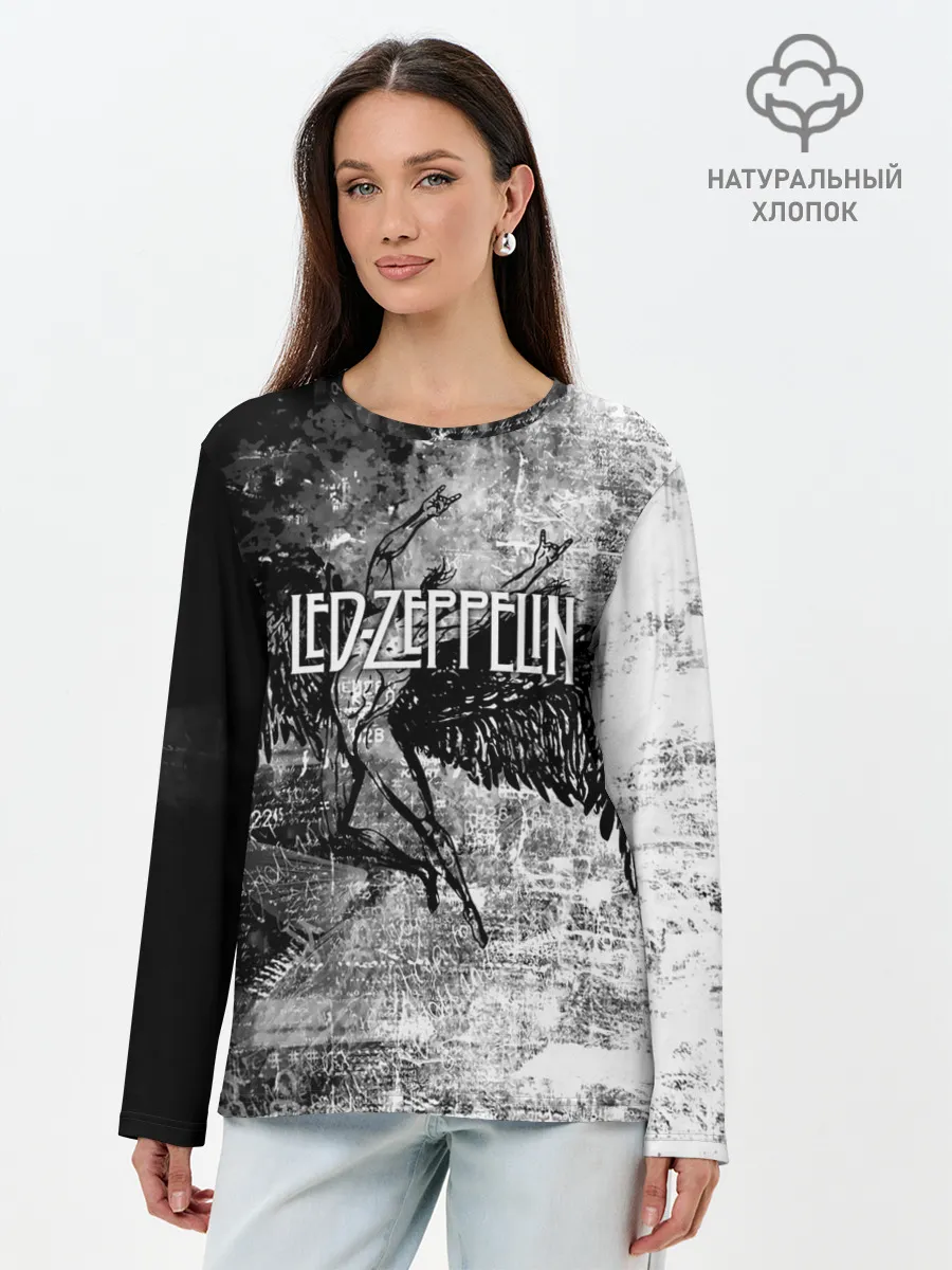 Лонгслив женский. Хлопок / Led Zeppelin