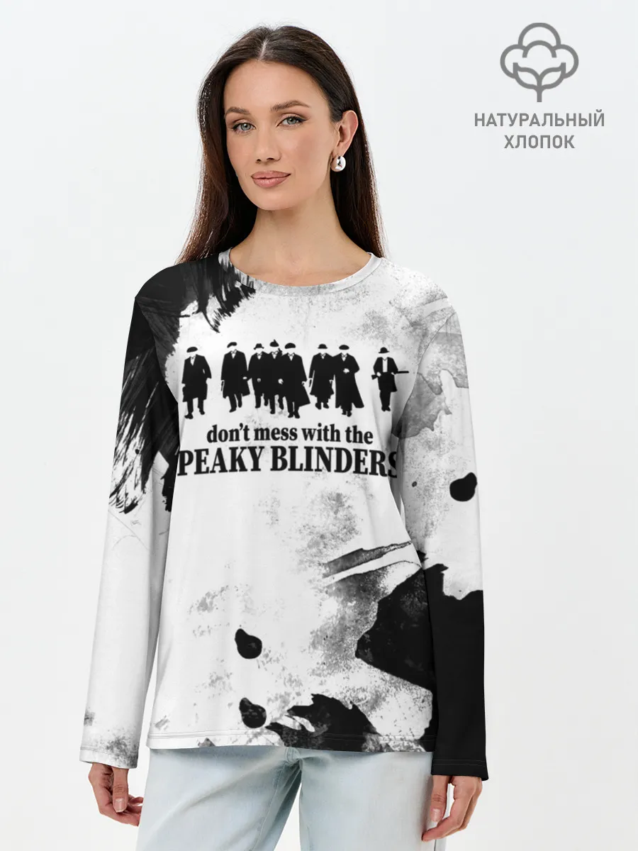 Лонгслив женский. Хлопок / Острые козырьки