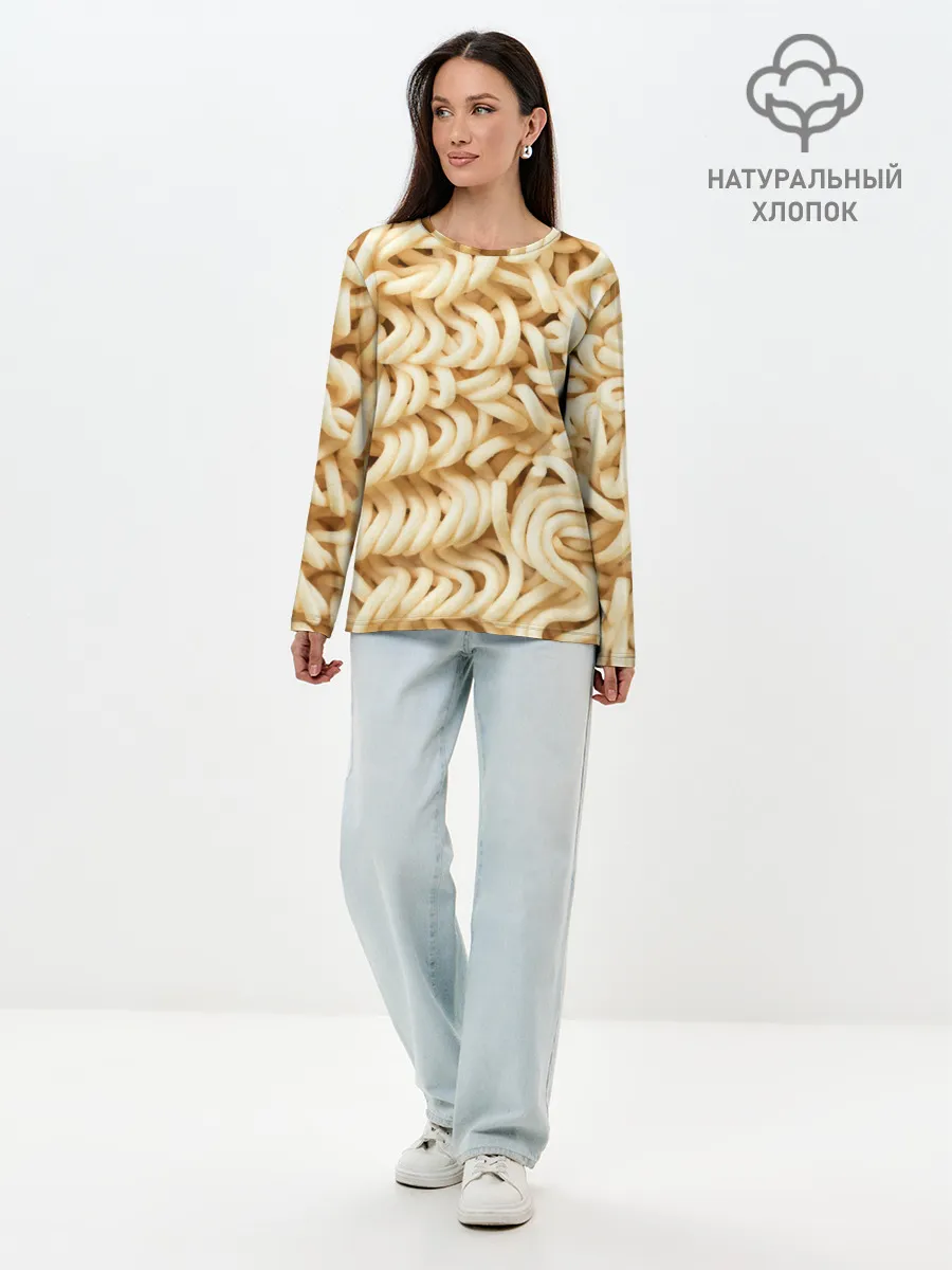 Лонгслив женский. Хлопок / Лапша
