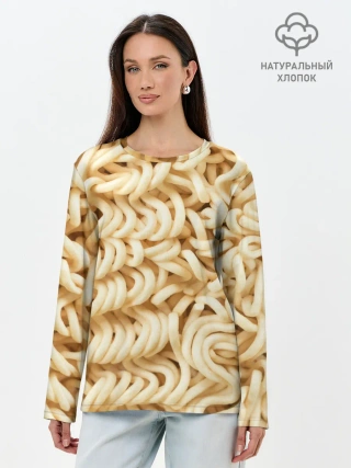 Лонгслив женский. Хлопок / Лапша
