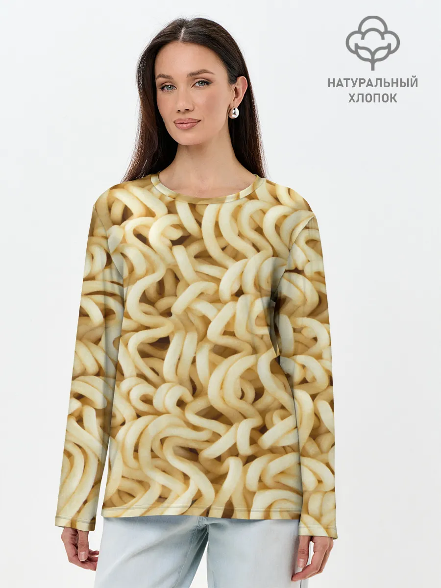 Лонгслив женский. Хлопок / Лапша