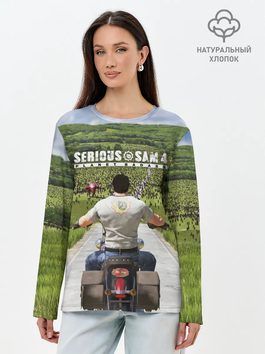 Лонгслив женский. Хлопок / SERIOUS SAM 4: PLANET BADASS