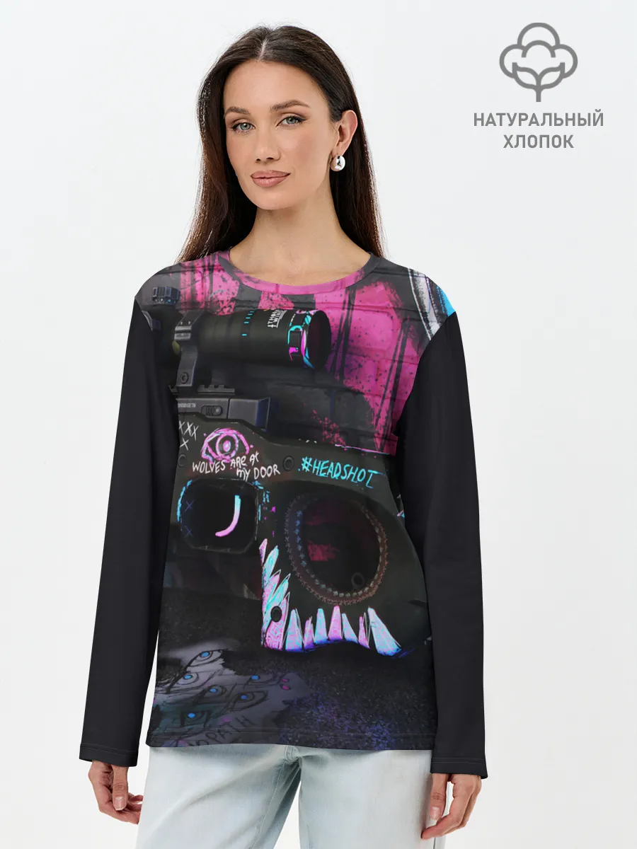 Лонгслив женский. Хлопок / Neo-Noir Skins - CS:GO