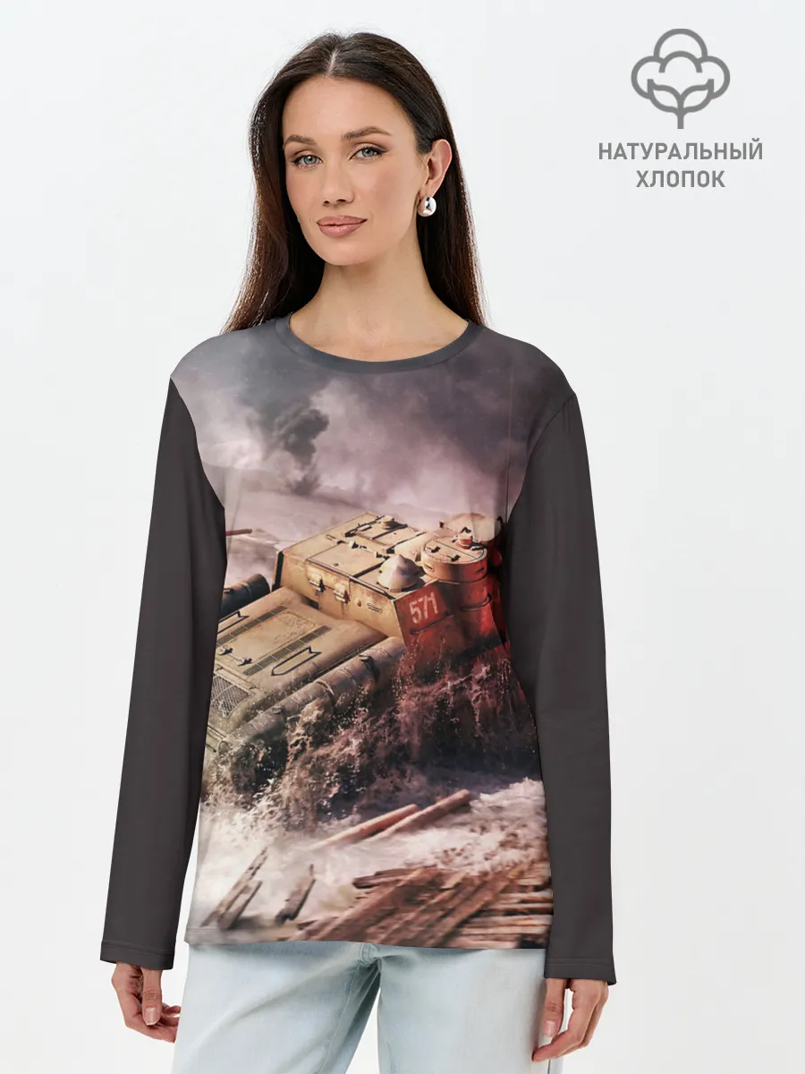 Лонгслив женский. Хлопок / ТАНКИ