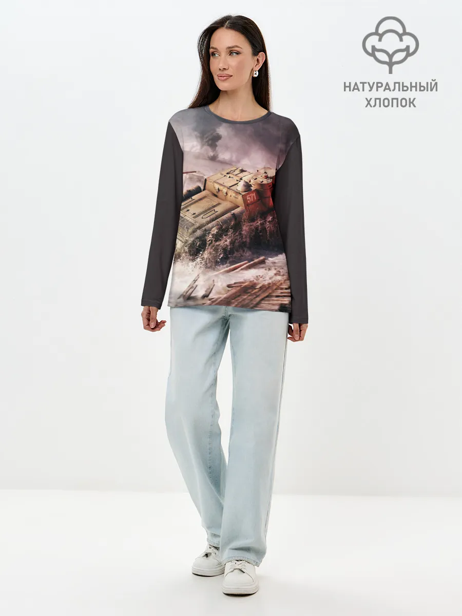 Лонгслив женский. Хлопок / ТАНКИ