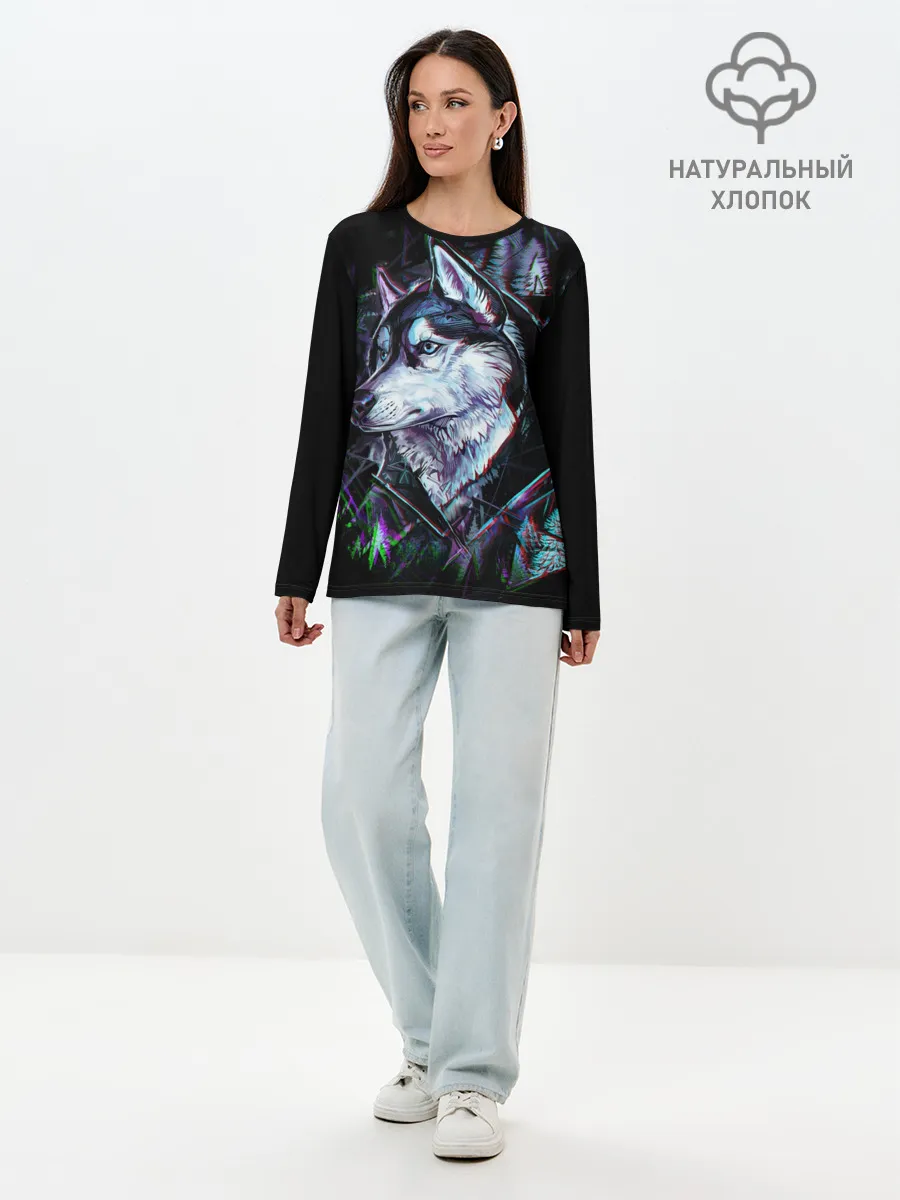 Лонгслив женский. Хлопок / Хаски