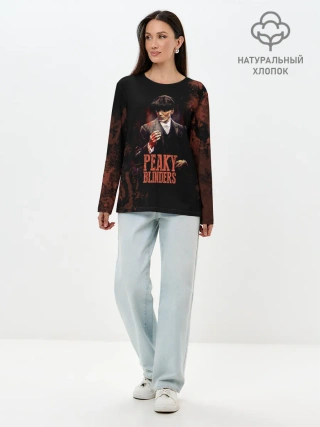 Лонгслив женский. Хлопок / Острые козырьки
