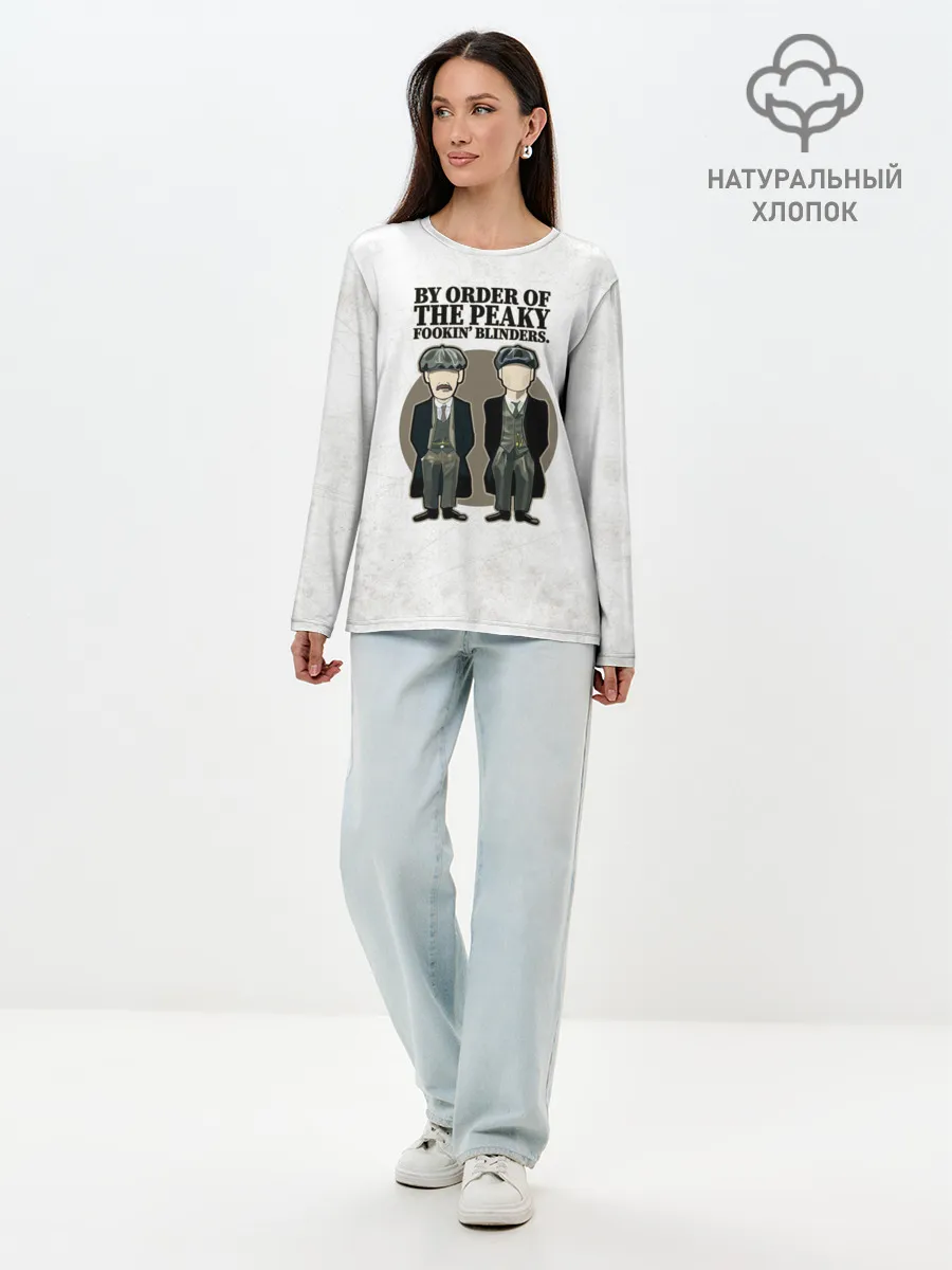 Лонгслив женский. Хлопок / Острые козырьки