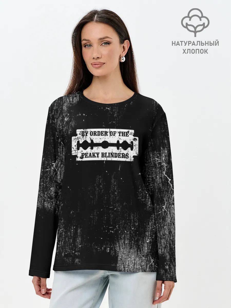 Лонгслив женский. Хлопок / Острые козырьки