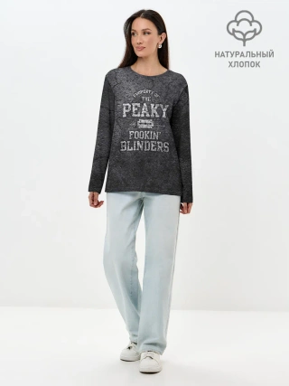 Лонгслив женский. Хлопок / Острые козырьки