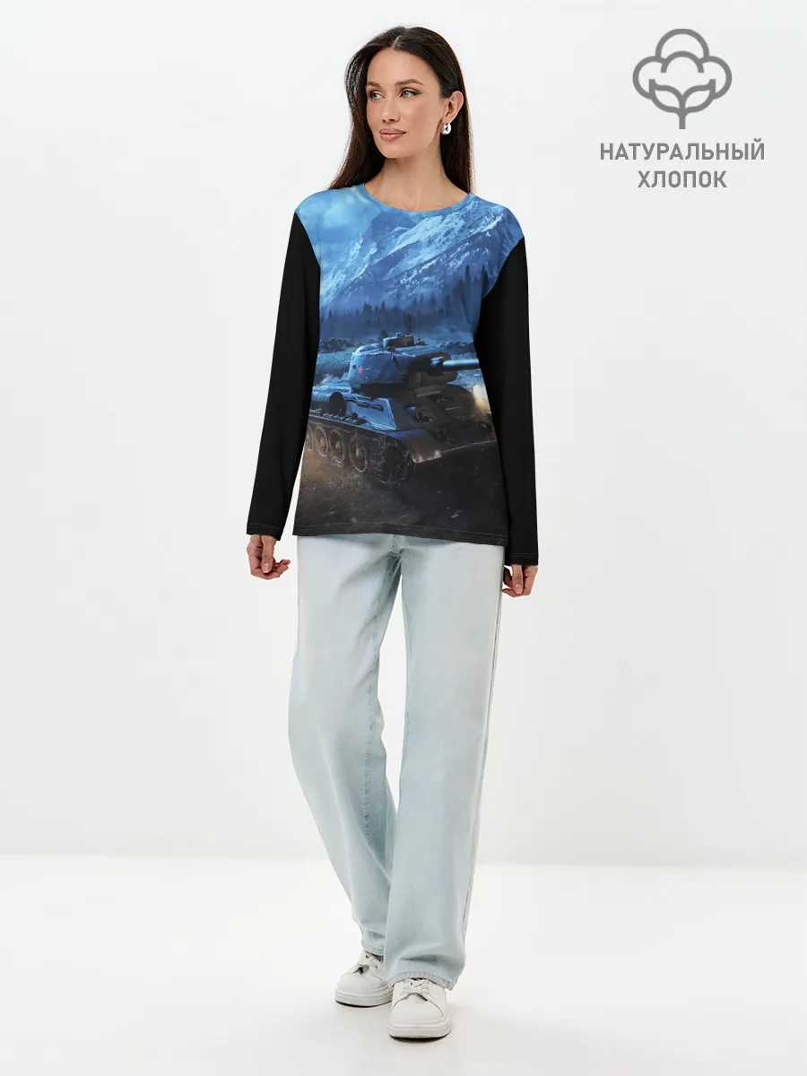 Лонгслив женский. Хлопок / ТАНК