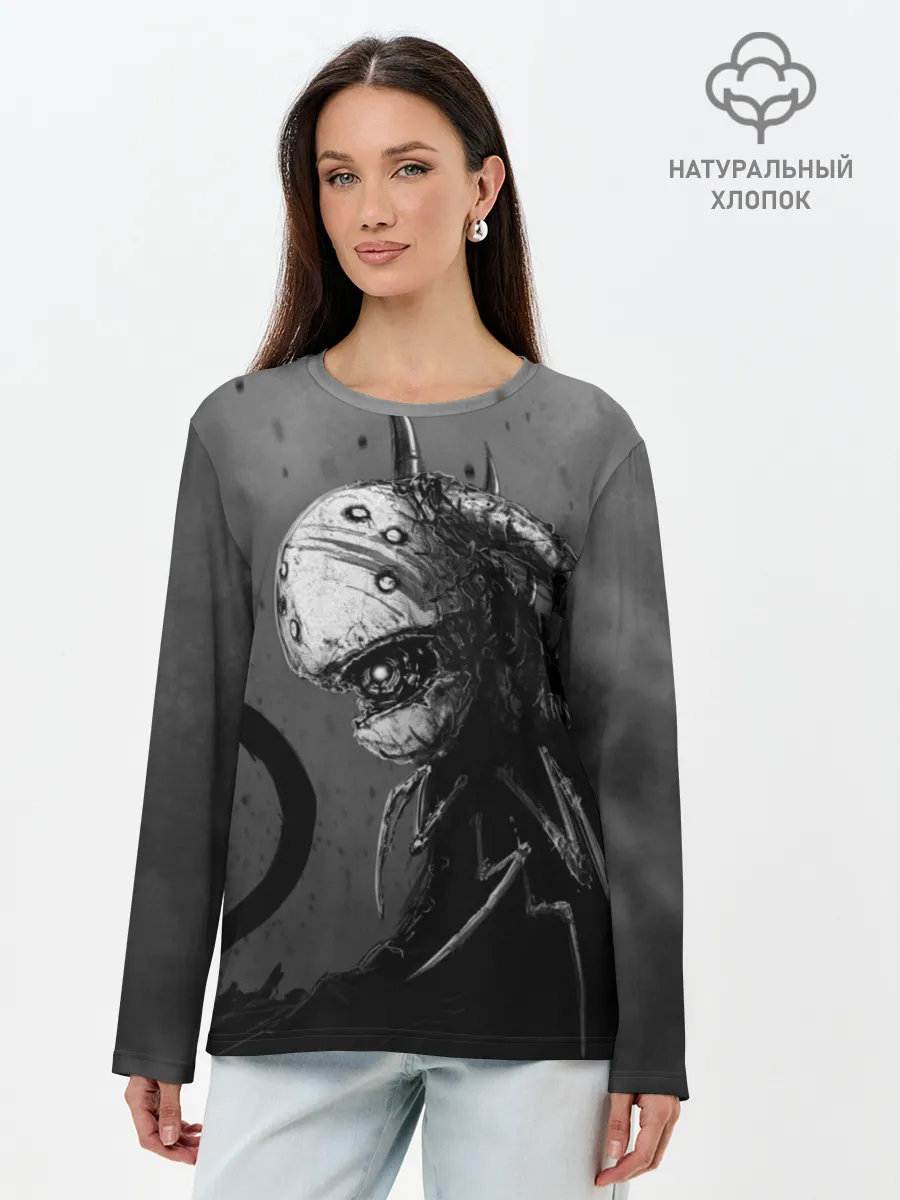 Лонгслив женский. Хлопок / Чернозём - Хронос