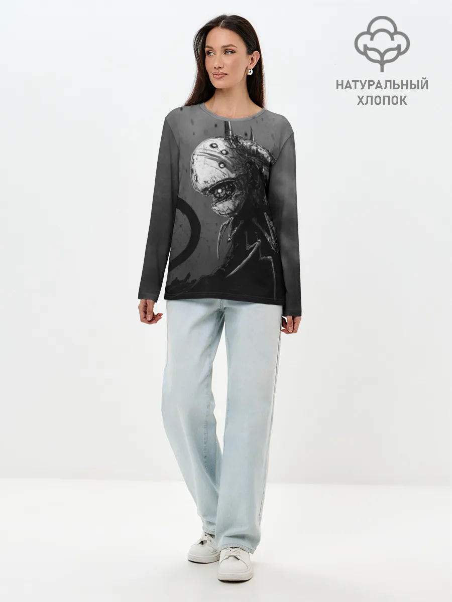 Лонгслив женский. Хлопок / Чернозём - Хронос
