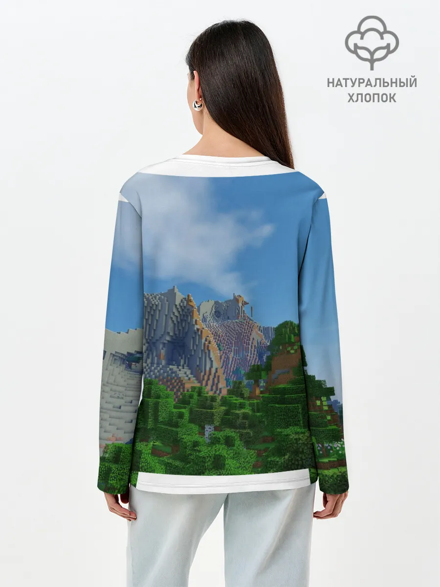 Лонгслив женский. Хлопок / Minecraft
