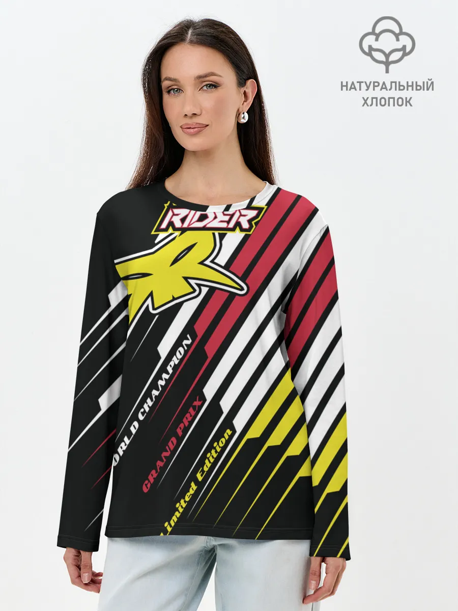 Лонгслив женский. Хлопок / Форма для мотокросса FOX