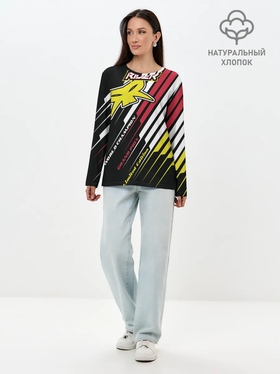 Лонгслив женский. Хлопок / Форма для мотокросса FOX