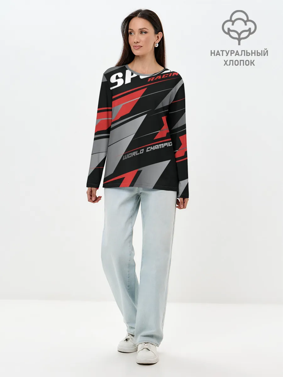 Лонгслив женский. Хлопок / Форма для мотокросса FOX