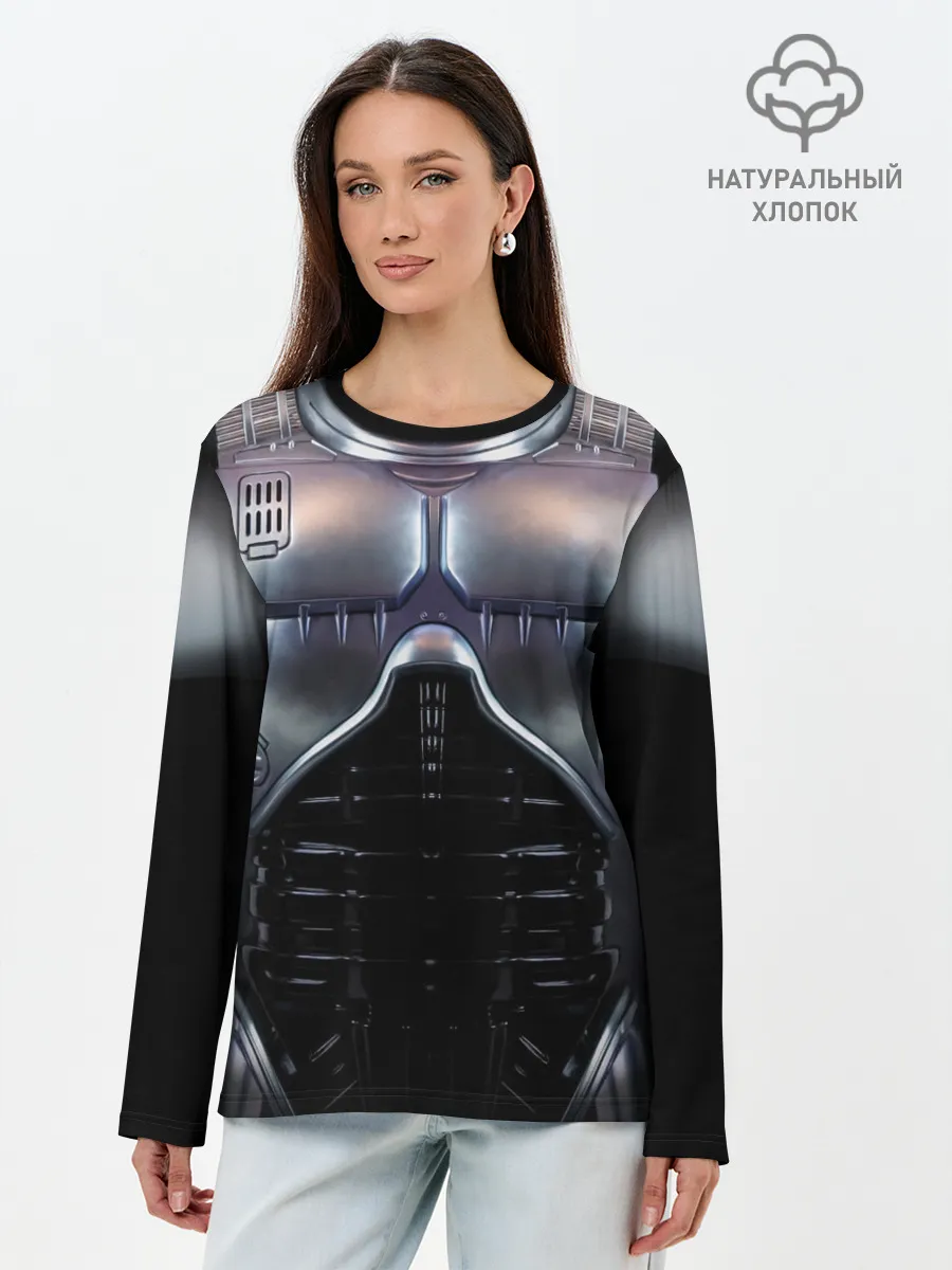 Лонгслив женский. Хлопок / Робокоп