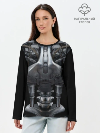 Лонгслив женский. Хлопок / Терминатор т-800