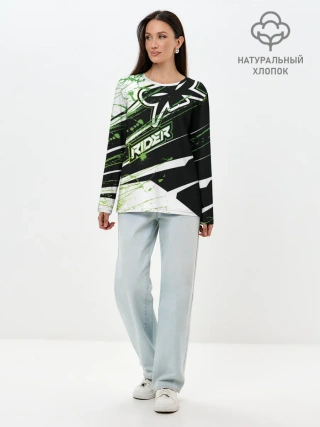 Лонгслив женский. Хлопок / Форма для мотокросса FOX