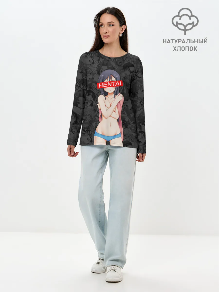 Лонгслив женский. Хлопок / Японская анимация