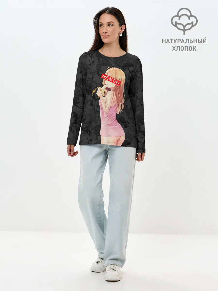 Лонгслив женский. Хлопок / Японская анимация