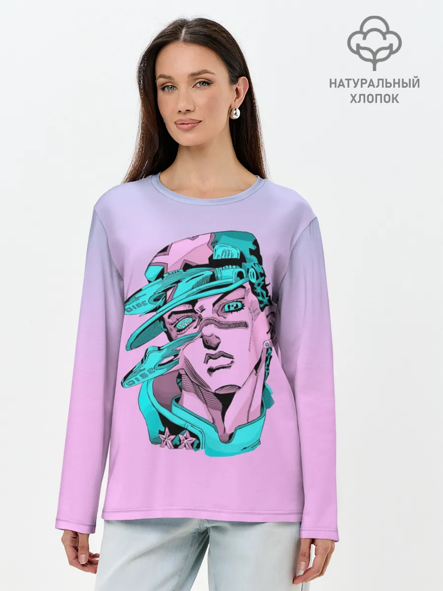 Лонгслив женский. Хлопок / Дзётаро кудзе фиолет