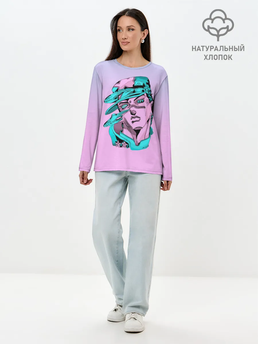 Лонгслив женский. Хлопок / Дзётаро кудзе фиолет