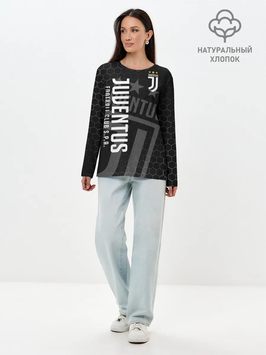Лонгслив женский. Хлопок / Ювентус