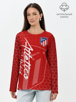 Лонгслив женский. Хлопок / Атлетико Мадрид