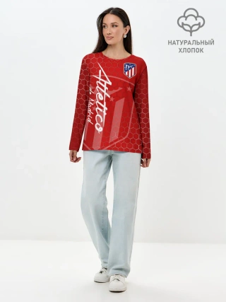 Лонгслив женский. Хлопок / Атлетико Мадрид
