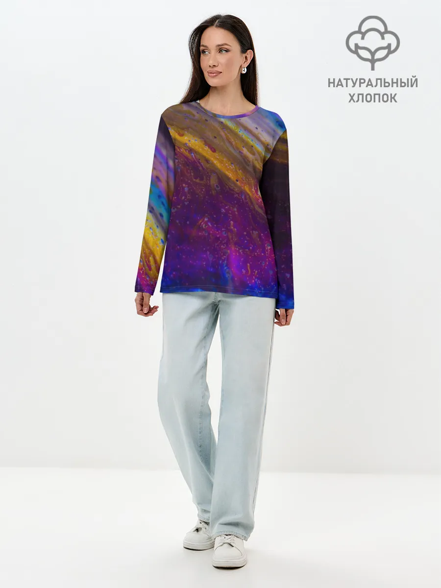 Лонгслив женский. Хлопок / Краска