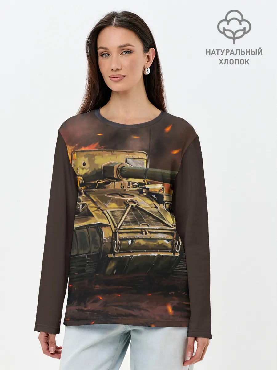 Лонгслив женский. Хлопок / ТАНК