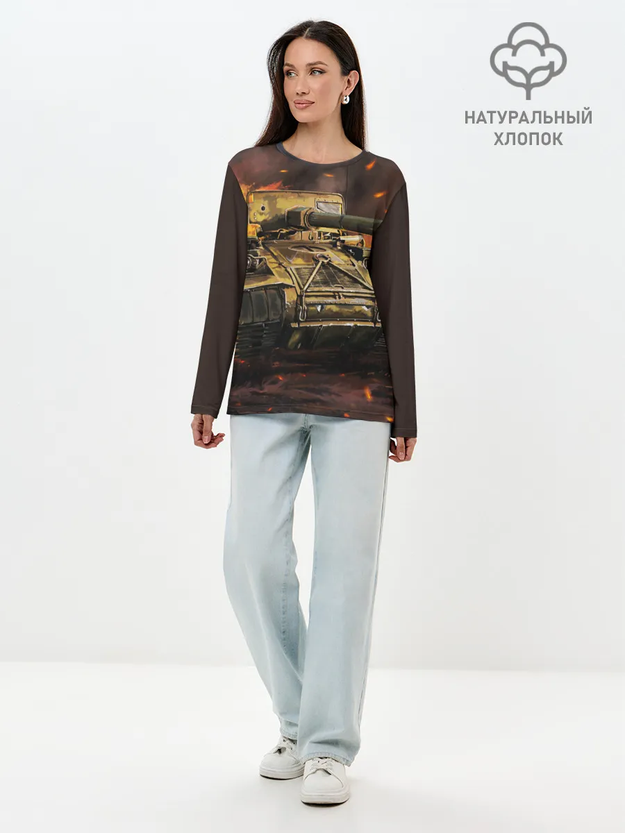 Лонгслив женский. Хлопок / ТАНК