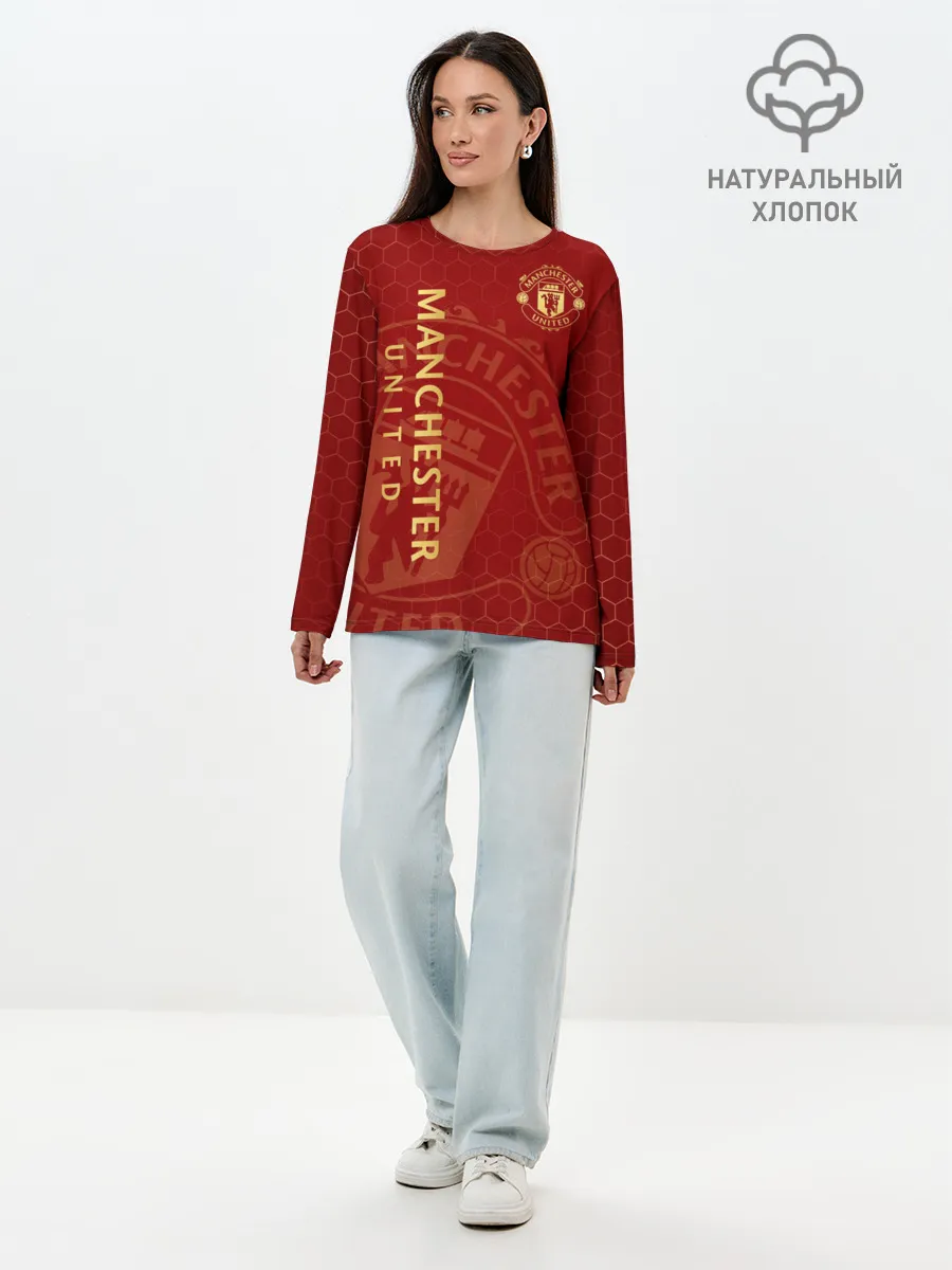 Лонгслив женский. Хлопок / Манчестер Юнайтед